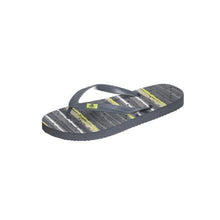 Load image into Gallery viewer, Small Image of shower flip flops by Showaflops. Stripe design with diagonal hole pattern.