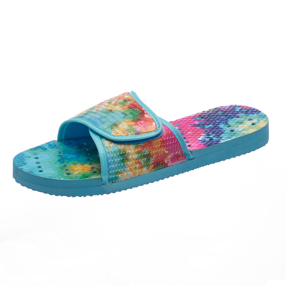 Women s Anti Slip Sandals Bright Tie Dye Slide by Showaflops