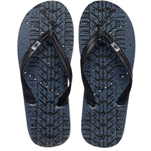 Load image into Gallery viewer, Image of shower flip flops by Showafops. Tire track design with hole pattern.