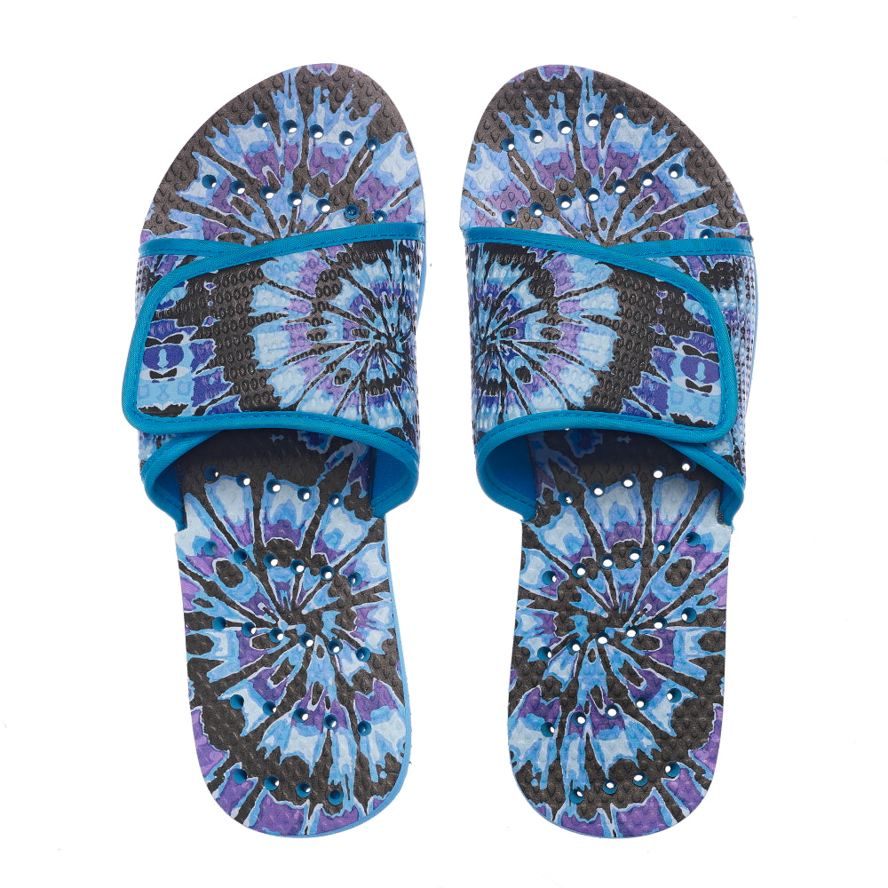 Women s Anti Slip Sandals Tie Dye Slide Blue Purple by Showaflops